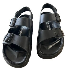 Papillo by Birkenstock Milano Chunky Black Leather Sandals